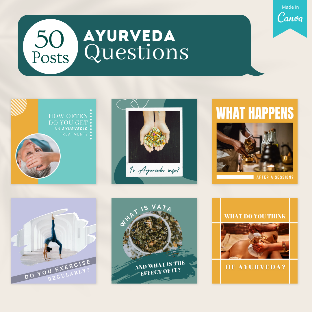 200 Ayurveda Posts - Social Media Canva Templates