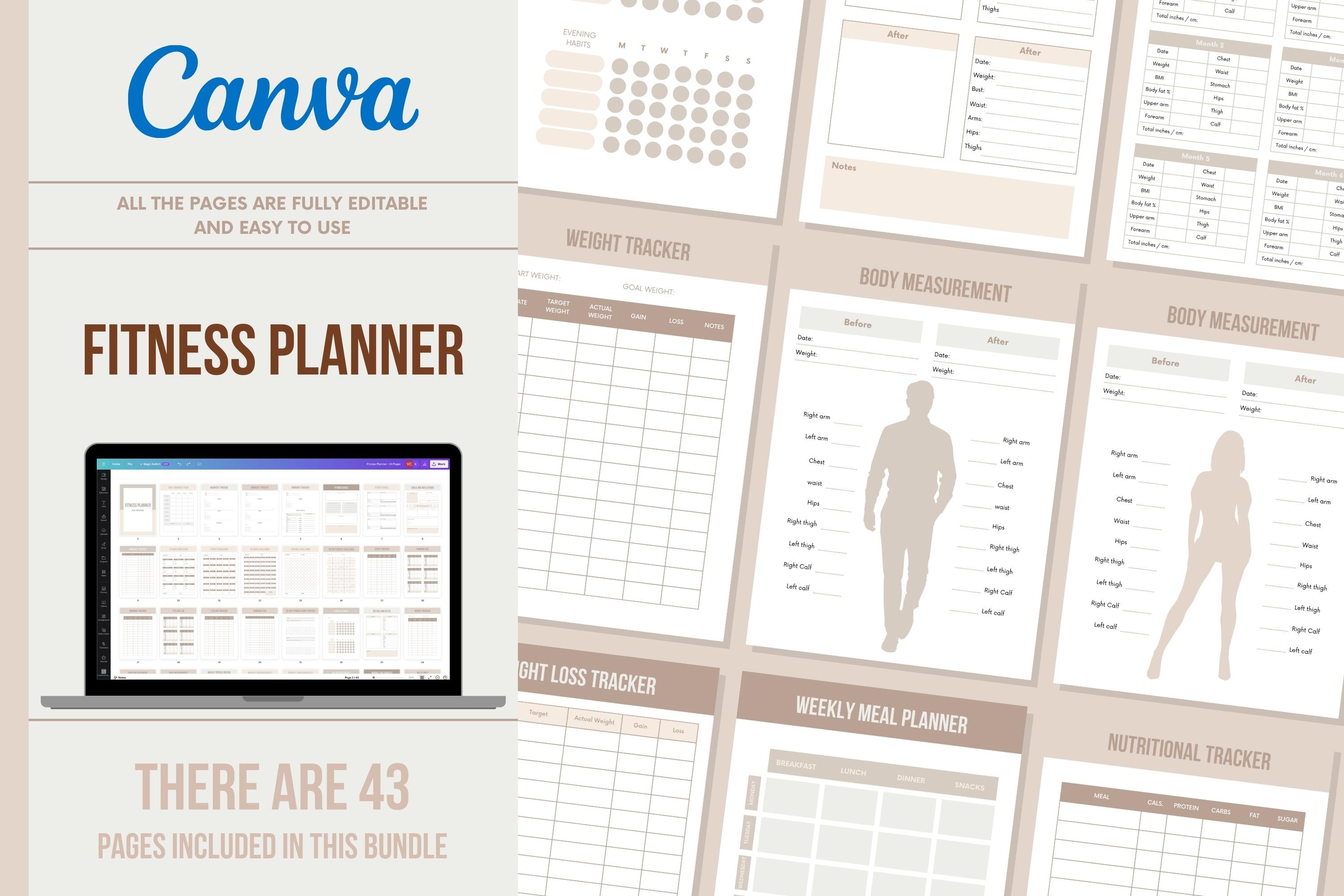 Fitness Planner - 43 Pages