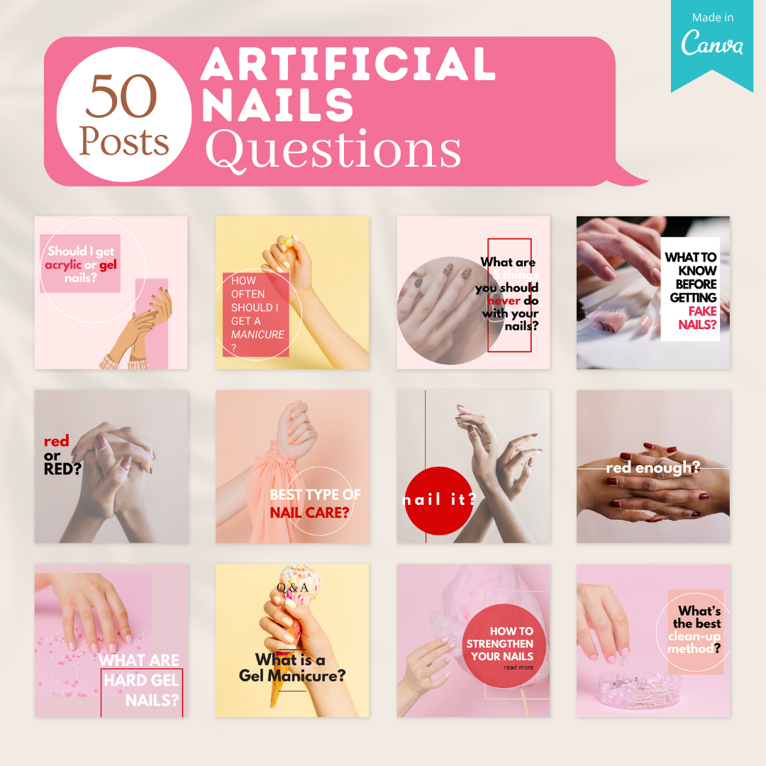 200 Artificial Nails Posts - Social Media Templates