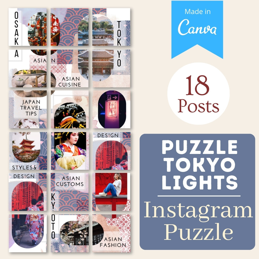 Puzzle Tokyo Lights - Canva Templates