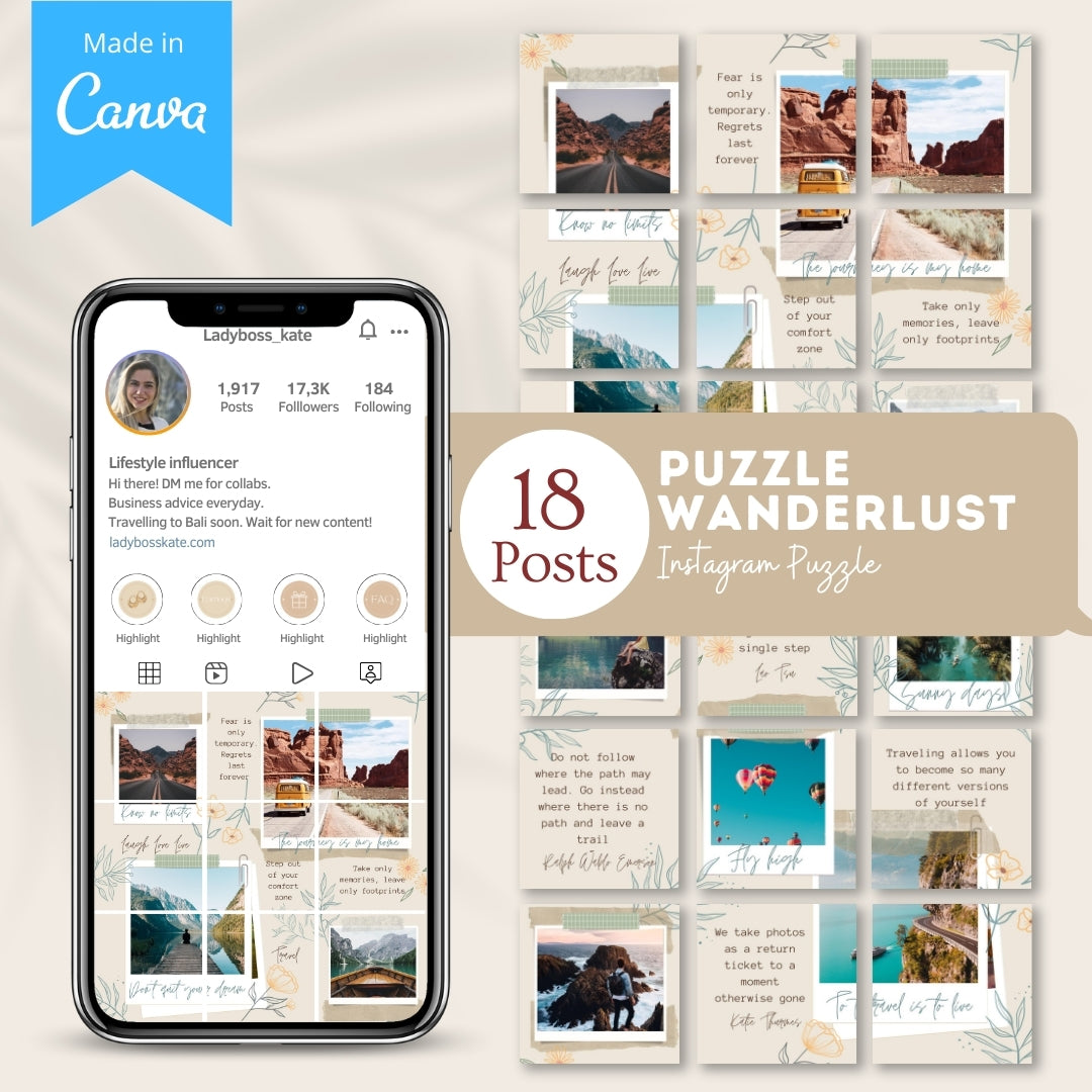 Puzzle Wanderlust - Canva Templates