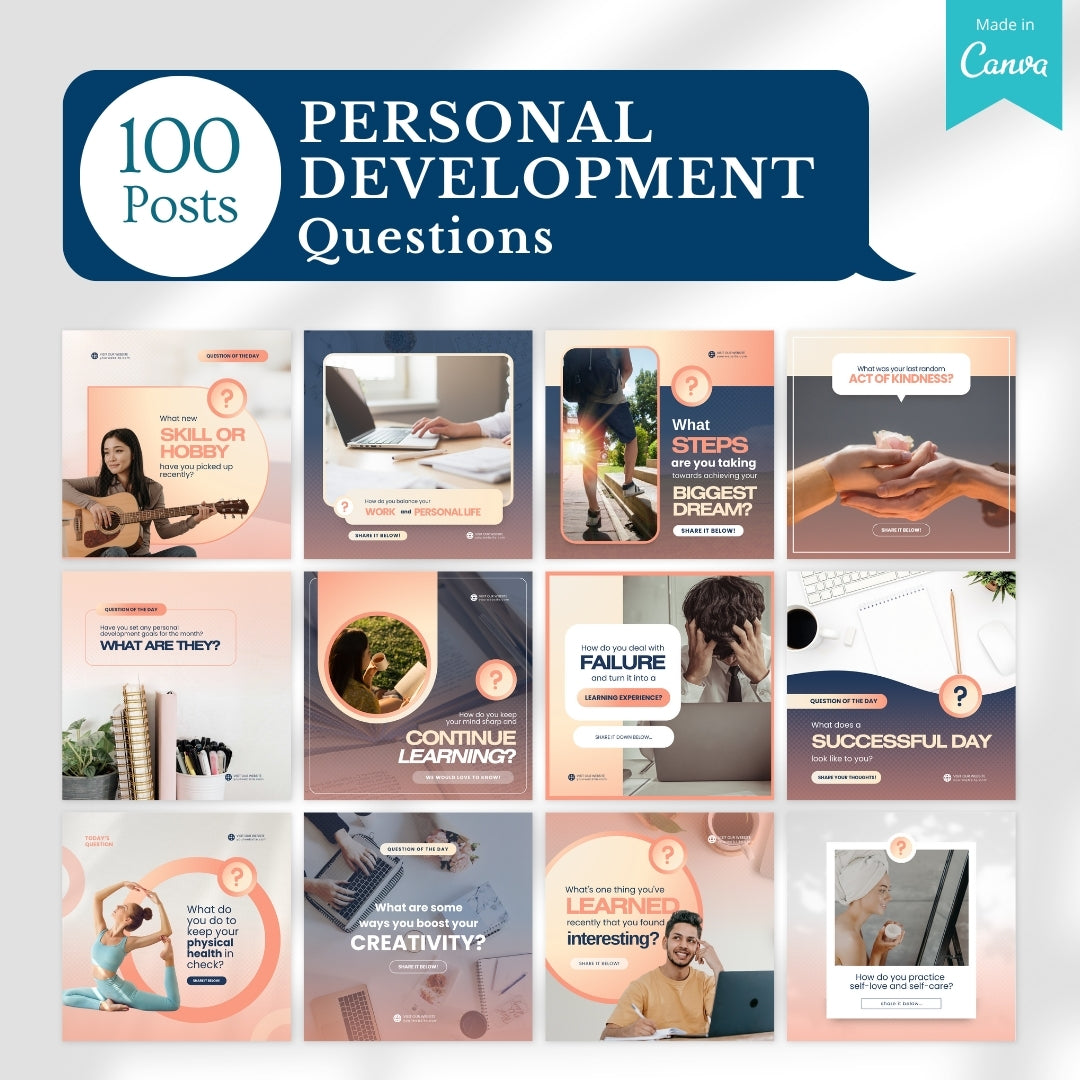 Personal Development Bundle -Social Media Templates – Viralcontent.design