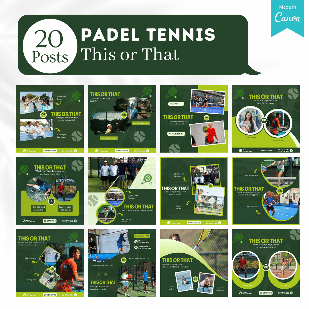 Padel Posts 220 Padel Tennis Posts - Social Media Posts – Viralcontent.design