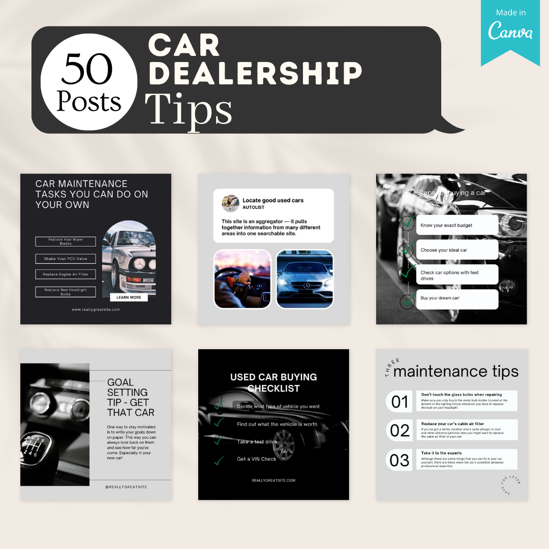 Recent Post Cars Blog 200 Car Dealership Posts - Social Media Templates – Viralcontent.design