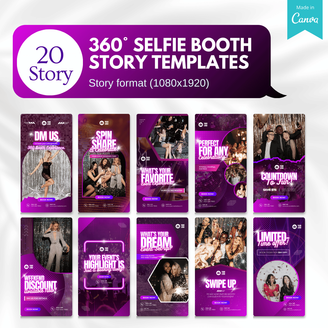 Selfie Booth Promotion Canva Templates