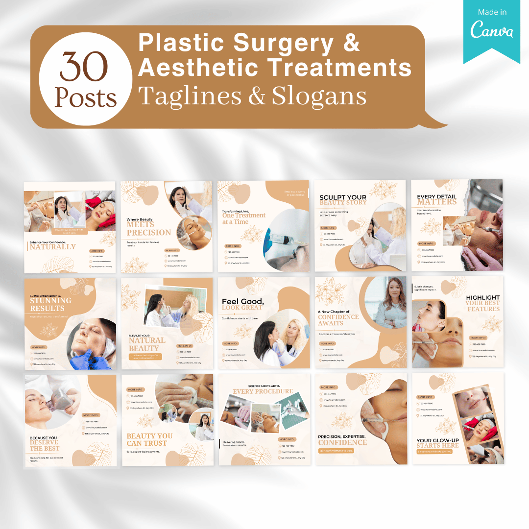 270 Plastic Surgery & Aesthetic Treatments Posts - Canva Templates