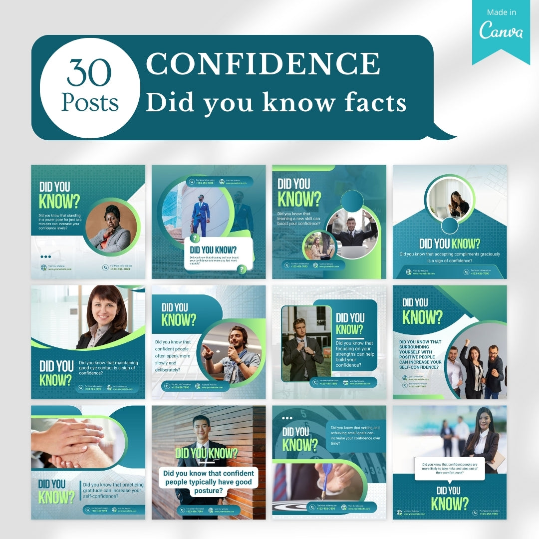 200 Confidence Posts - Canva Templates