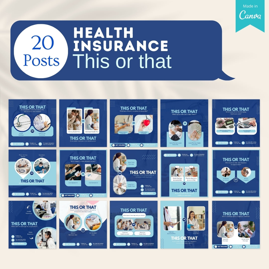 220 Health Insurance Canva Templates