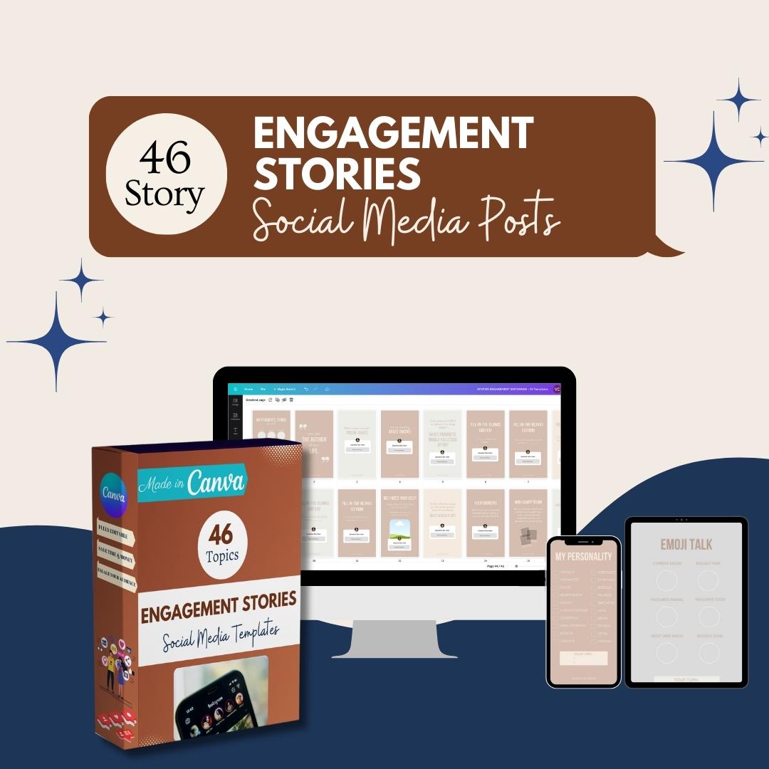 46 Engagement Stories Instagram - Social Media Templates