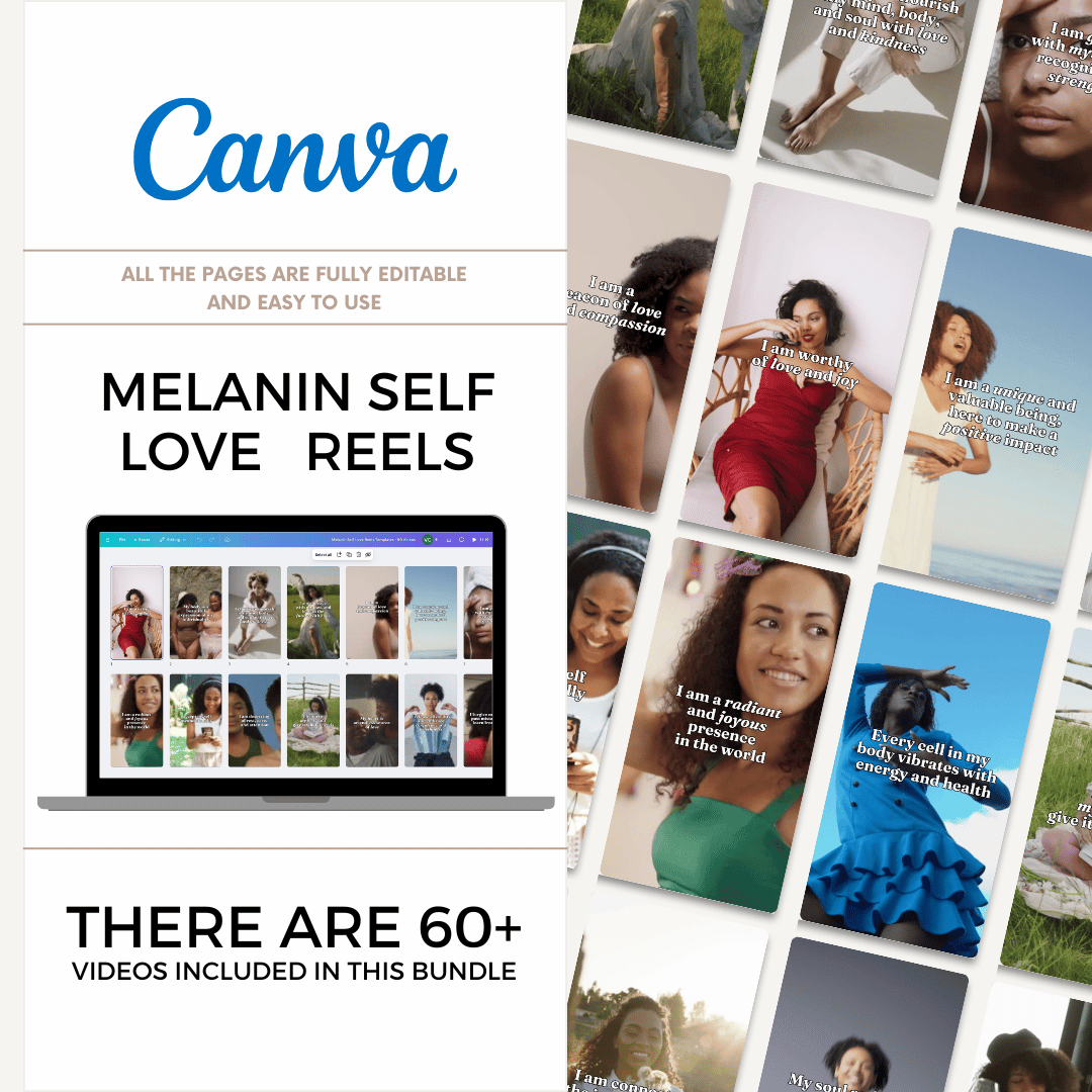 Melanin Self-Love Reels Templates - 60 Videos