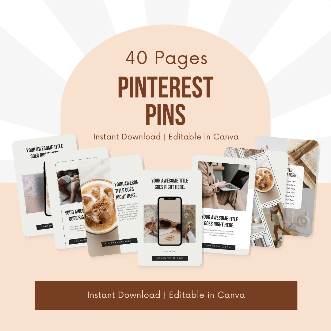 40 Pinterest Pins Canva Template Bundle