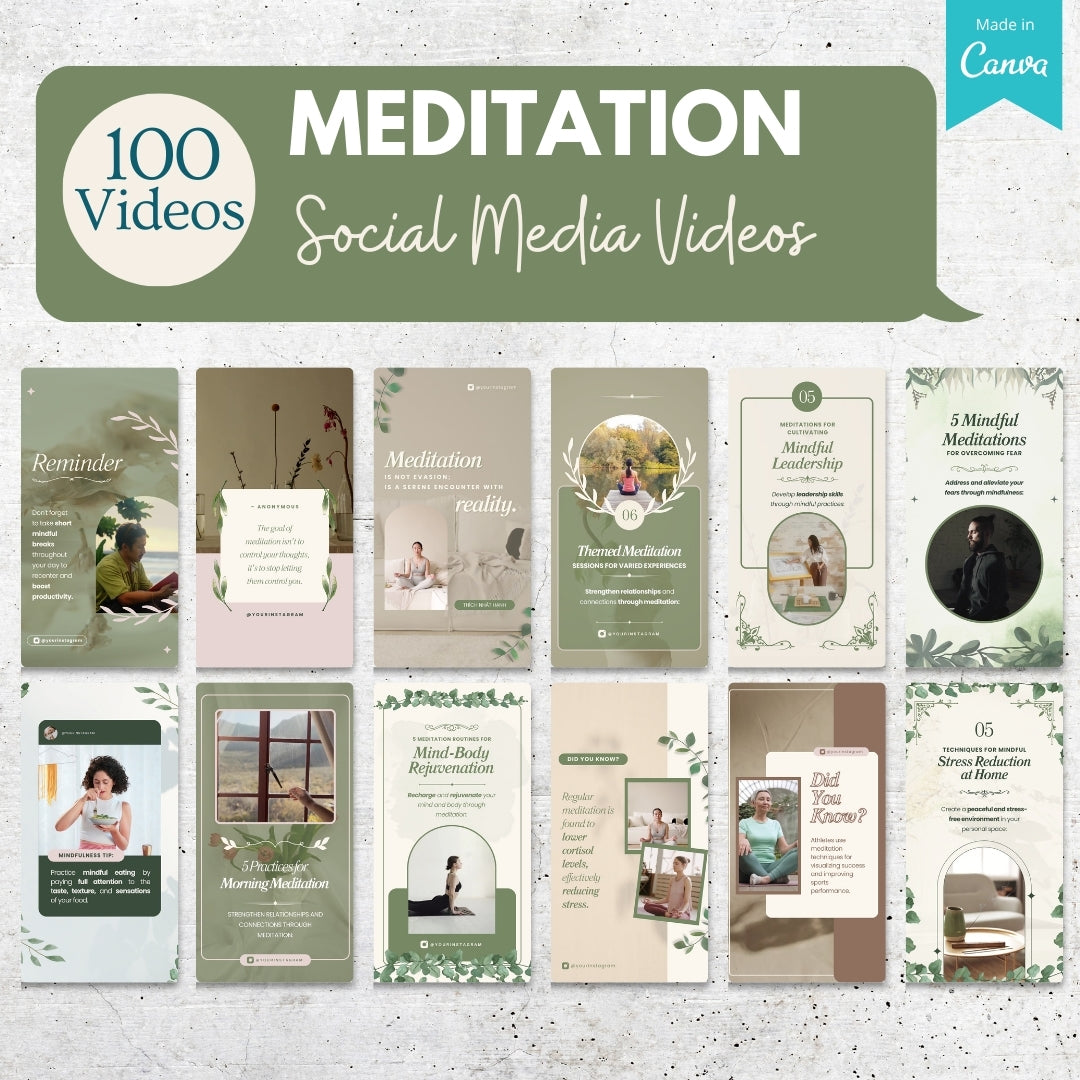 100 Meditation Video Templates Bundle