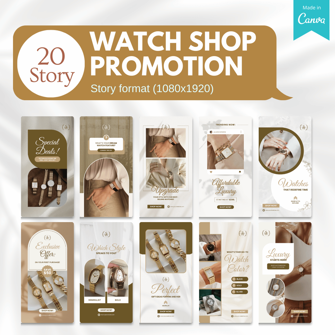 70 Watch Shop Promotion Canva Templates