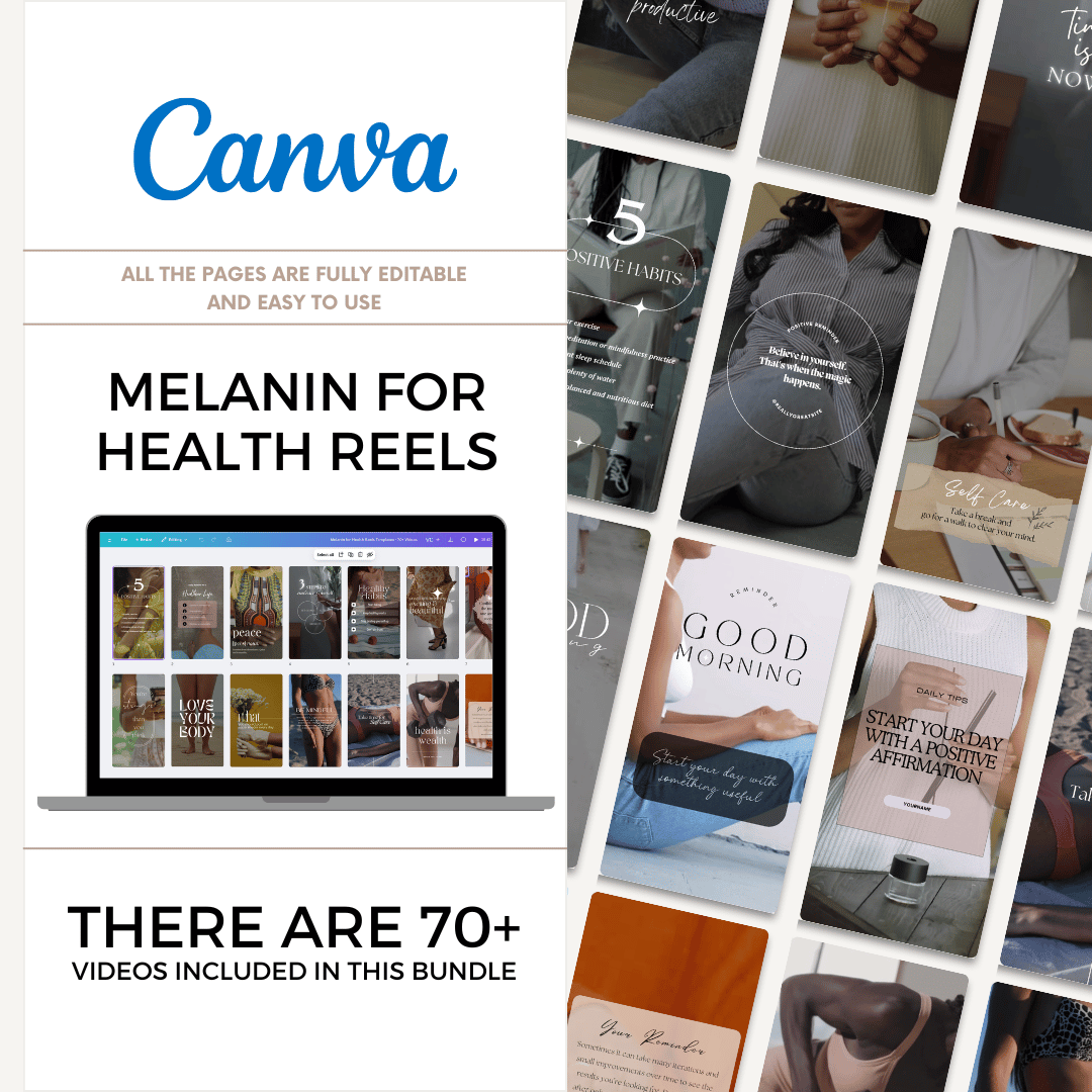 Melanin Health Reels Templates - 70+ Videos