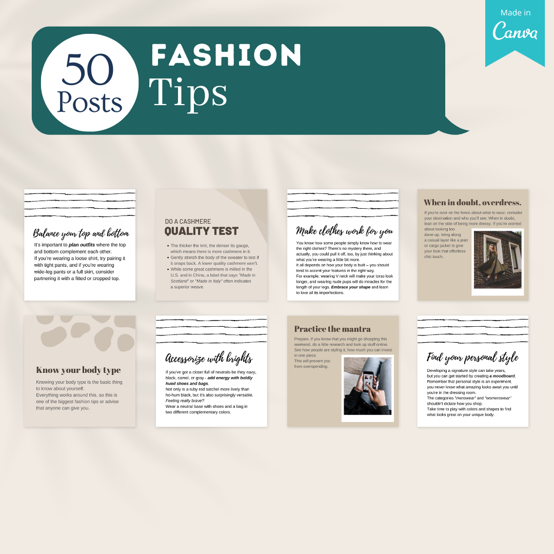 400 Fashion Posts - Social Media Canva Templates