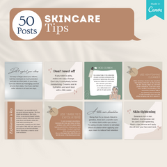 300 Skincare Posts - Social Media Canva Templates