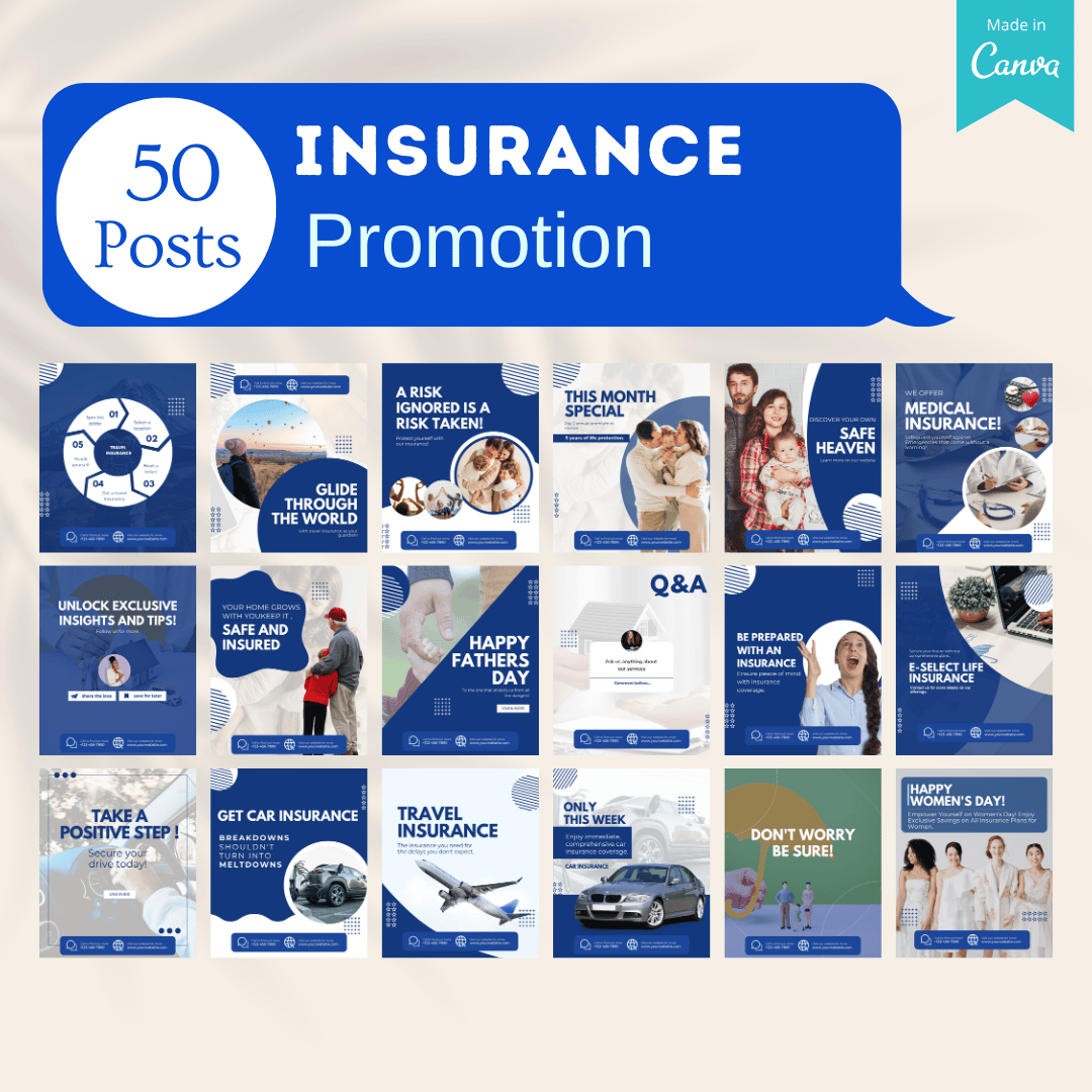 500 Insurance Agent Posts - Social Media Templates – Viralcontent.design