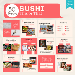 300 Sushi Posts - Social Media Templates