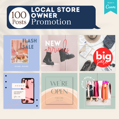 200 Local Store Owner Posts -  Social Media Templates