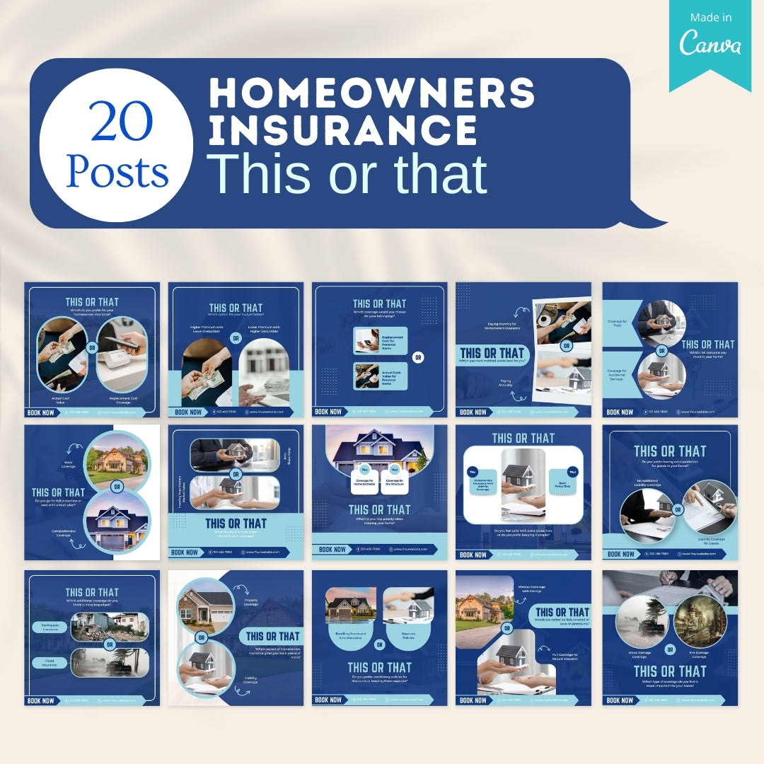 220 Homeowners Insurance Canva Templates