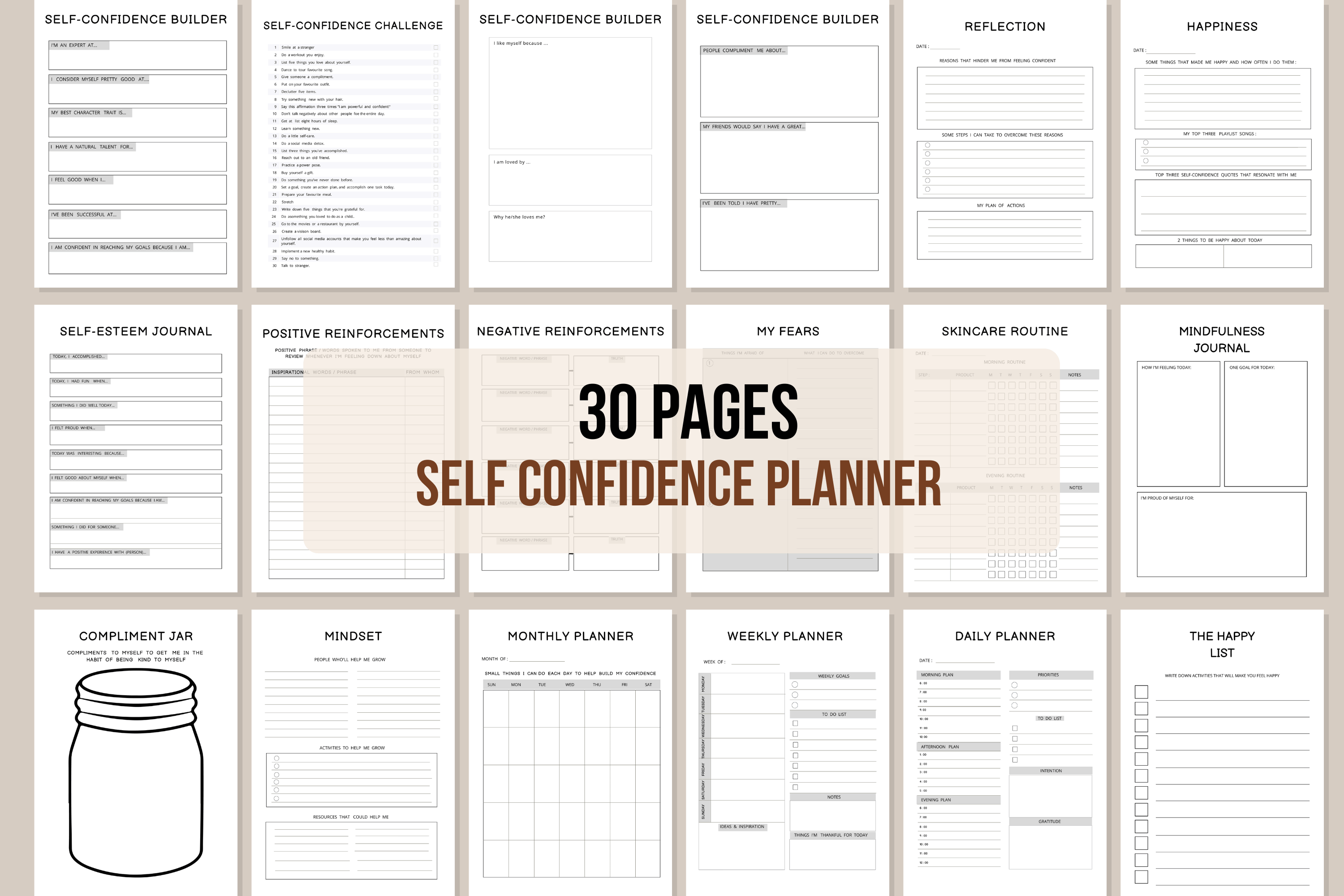 Self-Care & Confidence Planner Bundle