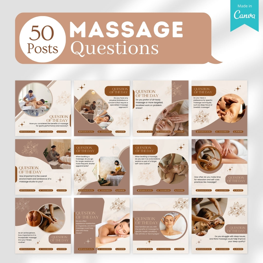 500 Massage Center  - Social Media Canva Templates