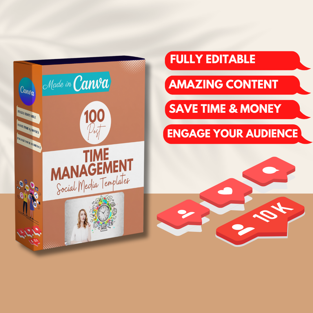 Time Machine Posts 100 Time Management Posts- Social Media Templates – Viralcontent.design