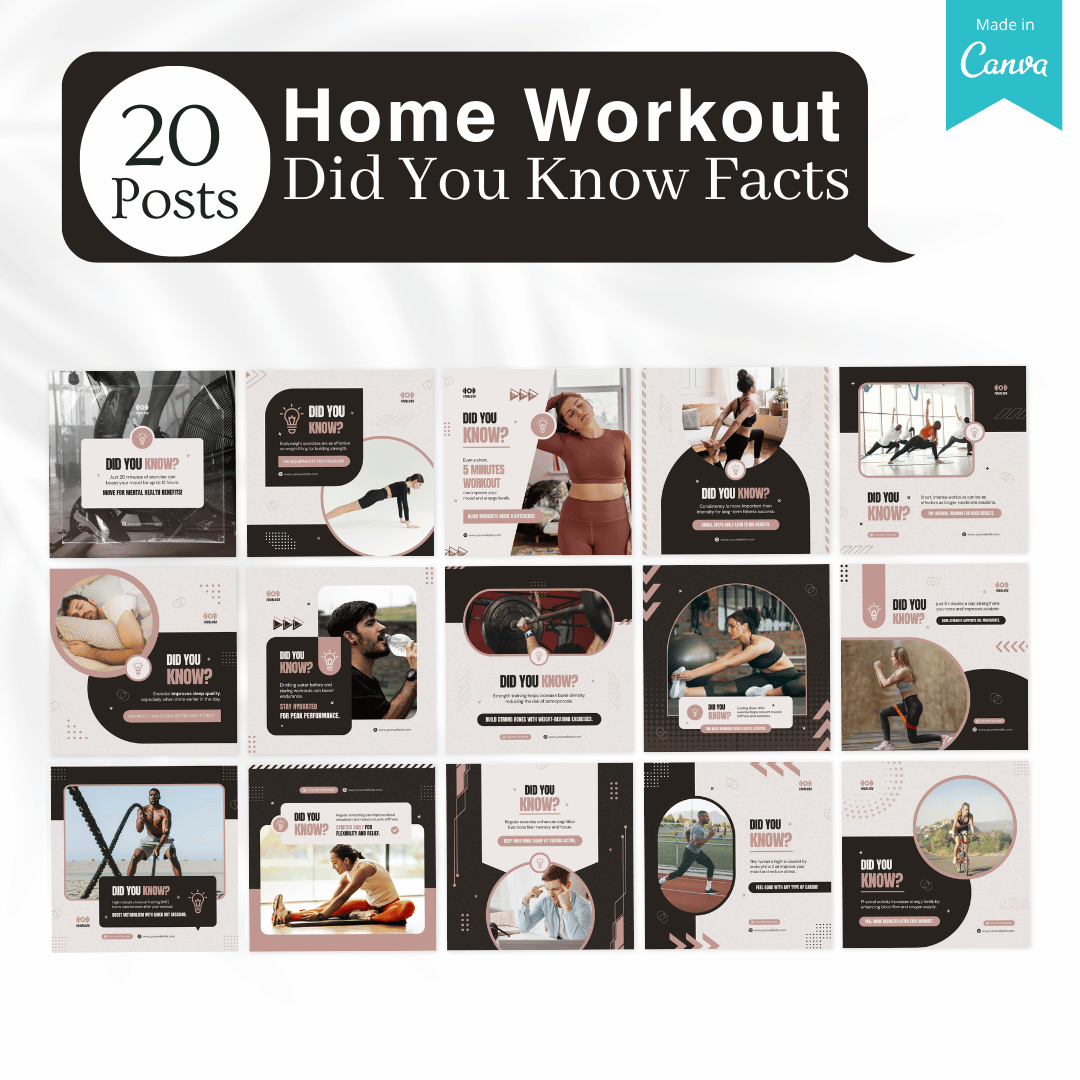 215 Home Workout Canva Templates