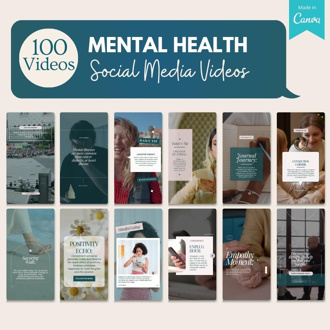 100 Mental Health Canva Videos