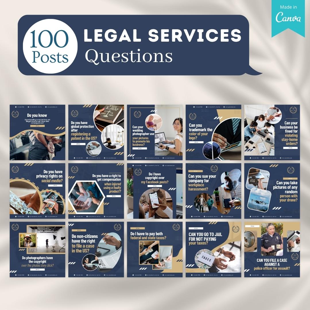 500 Legal Services Posts - Social Media Templates