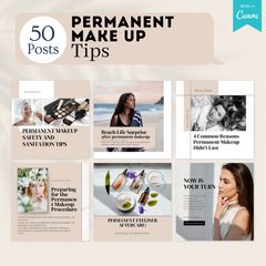 200 Permanent Make Up Posts - Social Media Canva Templates