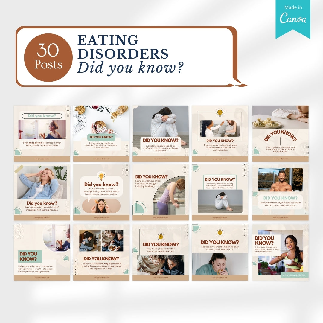 200 Eating Disorders Posts - Social Media Templates