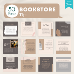 200 Bookstore Posts -  Social Media Canva Templates