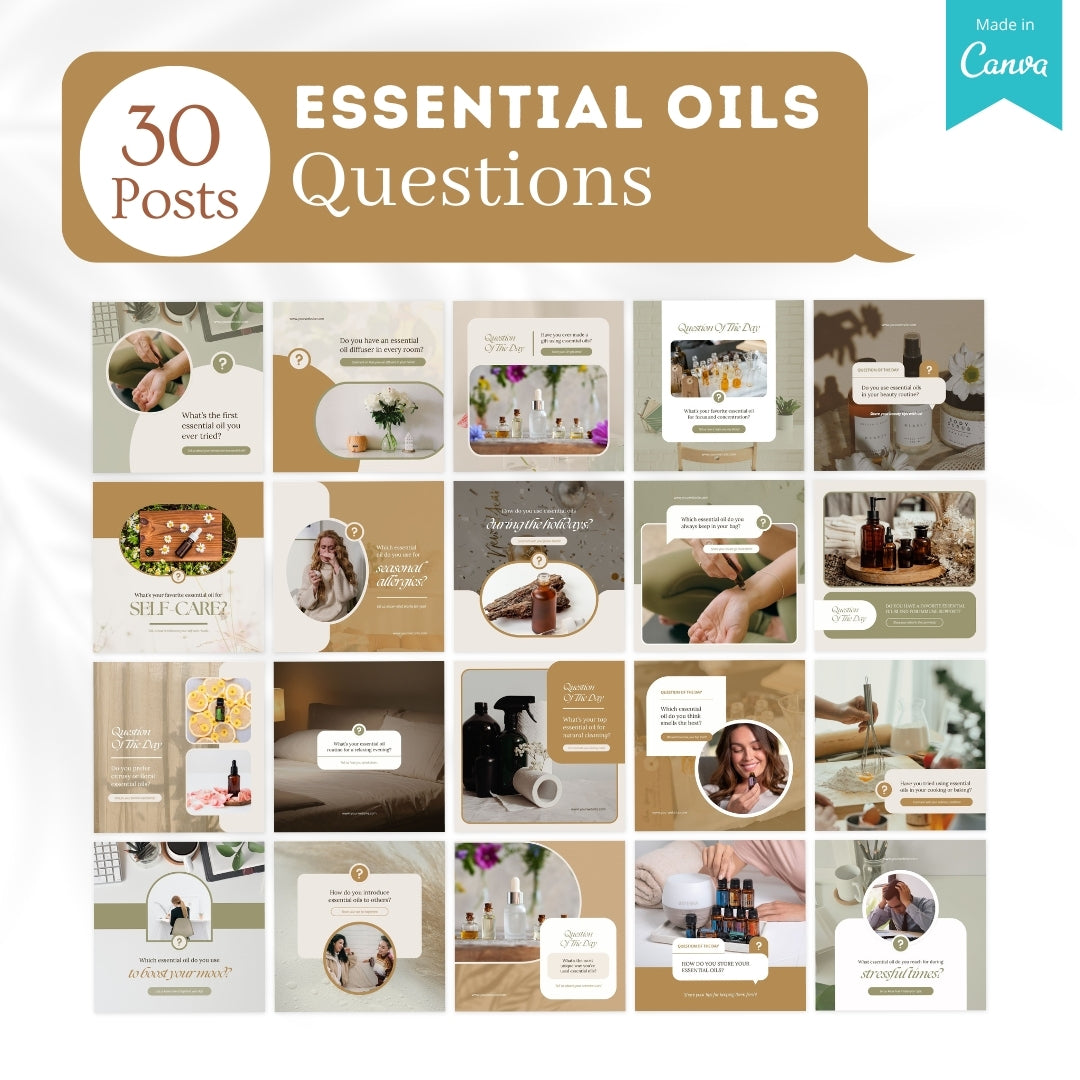 300 Essential Oils Posts -  Social Media Templates