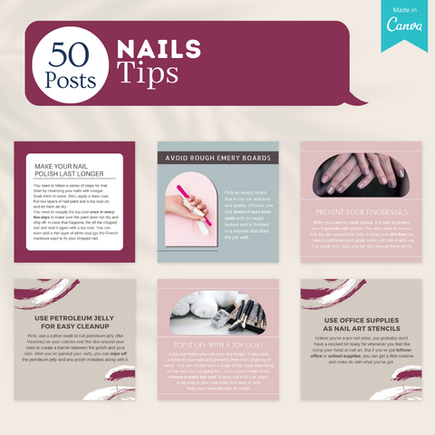 300 Nails Posts - Social Media Canva Templates – Viralcontent.design