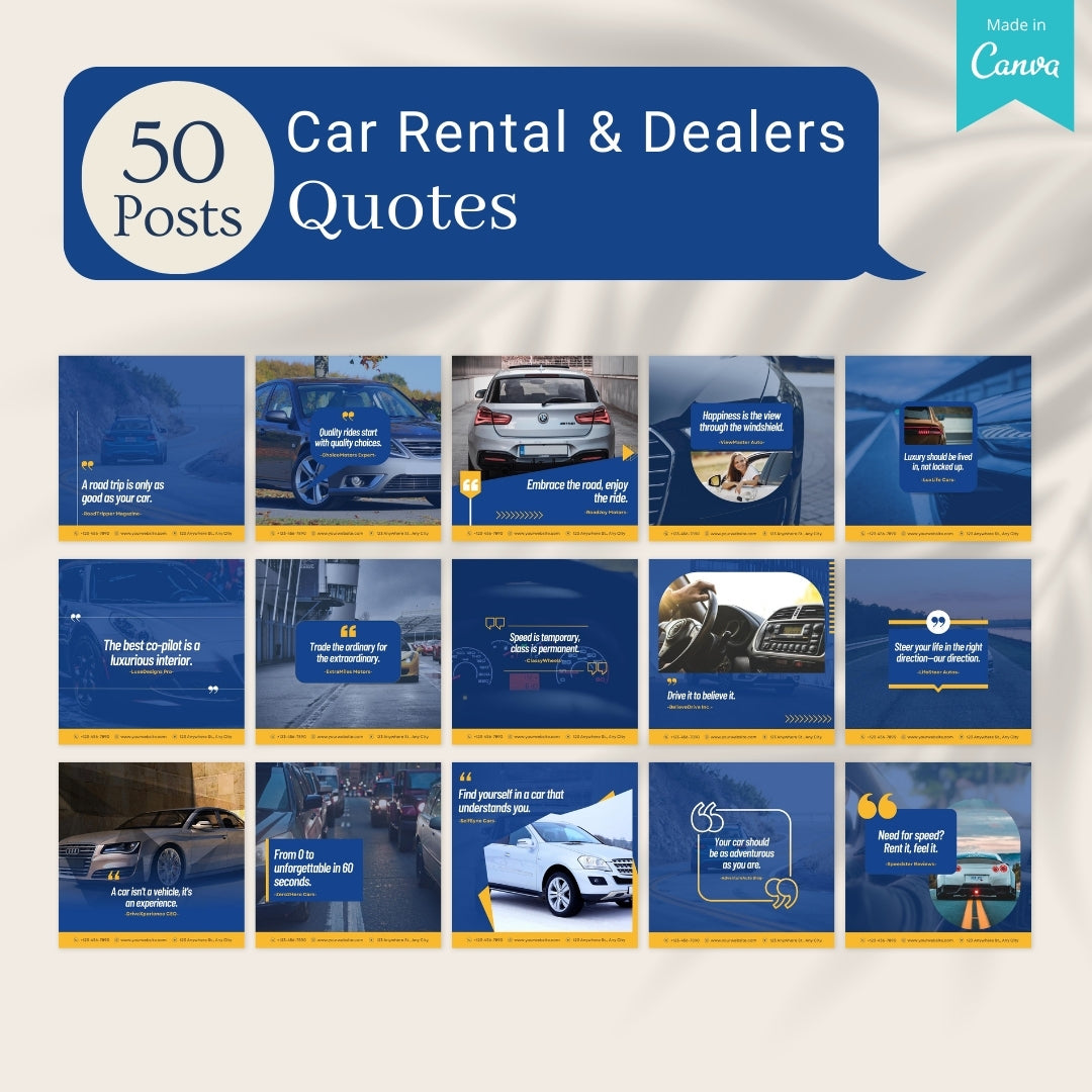 500 Car Rentals & Dealers Posts - Social Media Templates