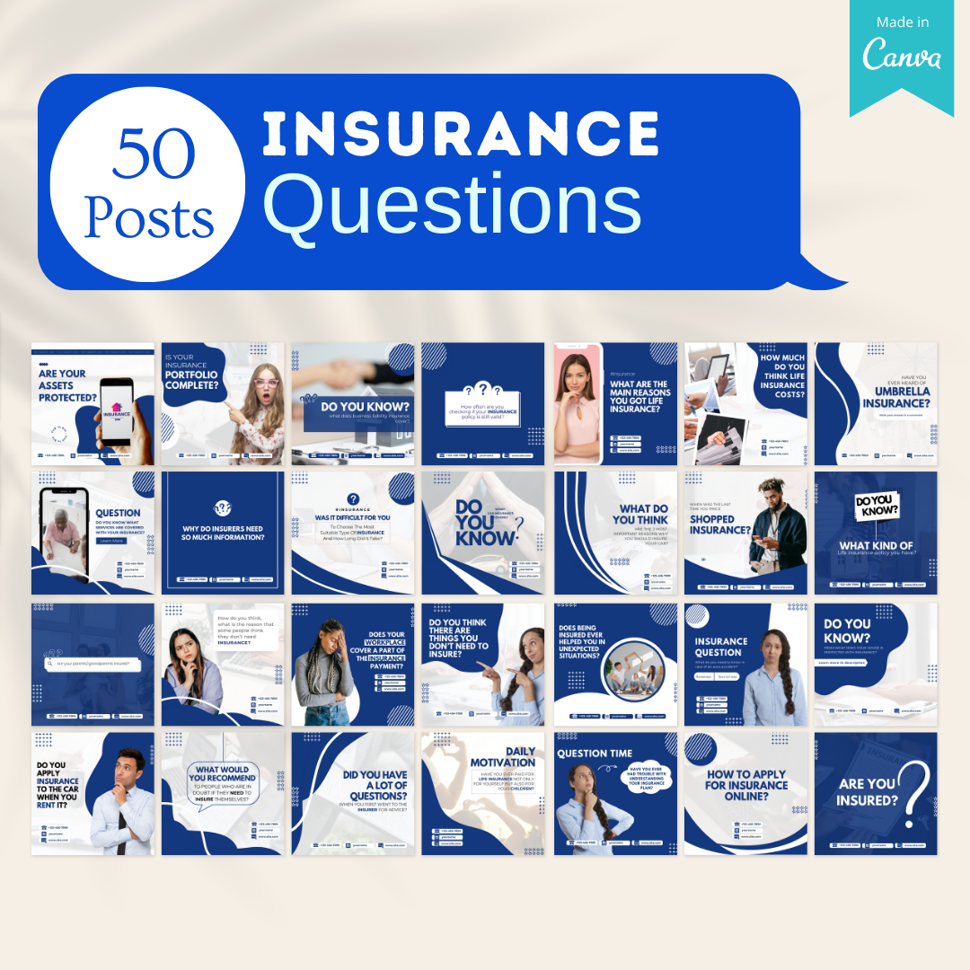 400 Insurance Posts - Social Media Templates – Viralcontent.design