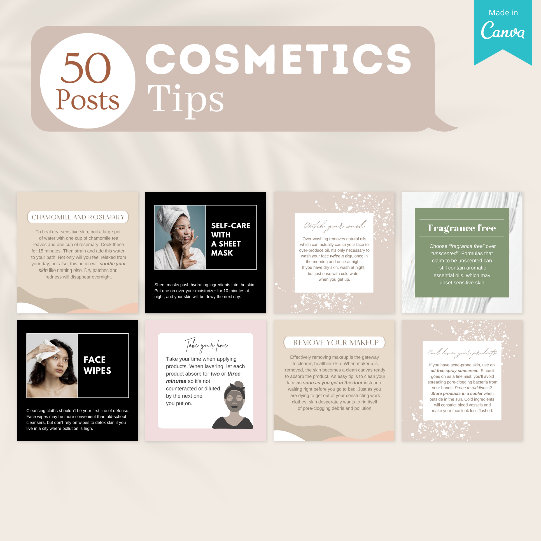 300 Cosmetics Posts -  Social Media Templates