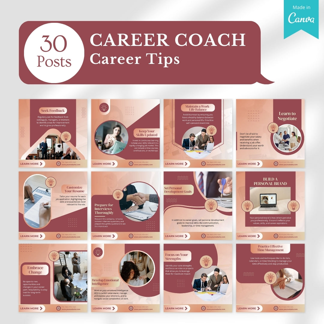 200 Career Coach Canva Templates