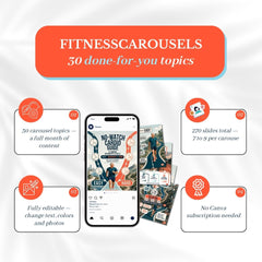 Fitness Carousels Bundle - 30 Done-For-You Topics