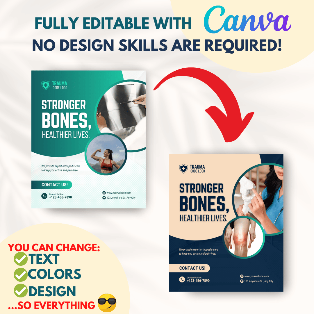 160 Orthopedic and Trauma Surgery Canva Templates
