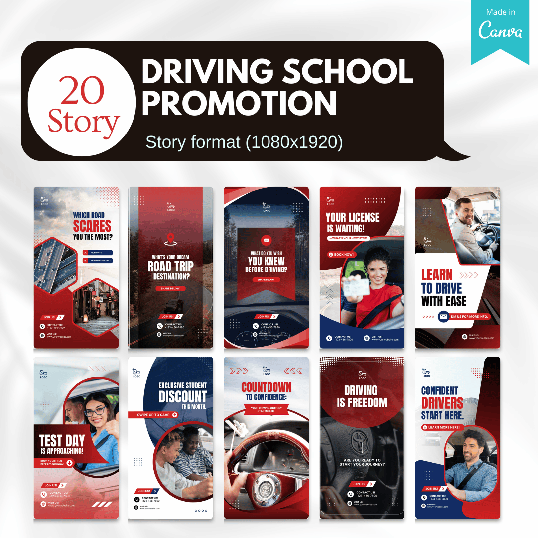 70 Driving School Promotion Canva Templates