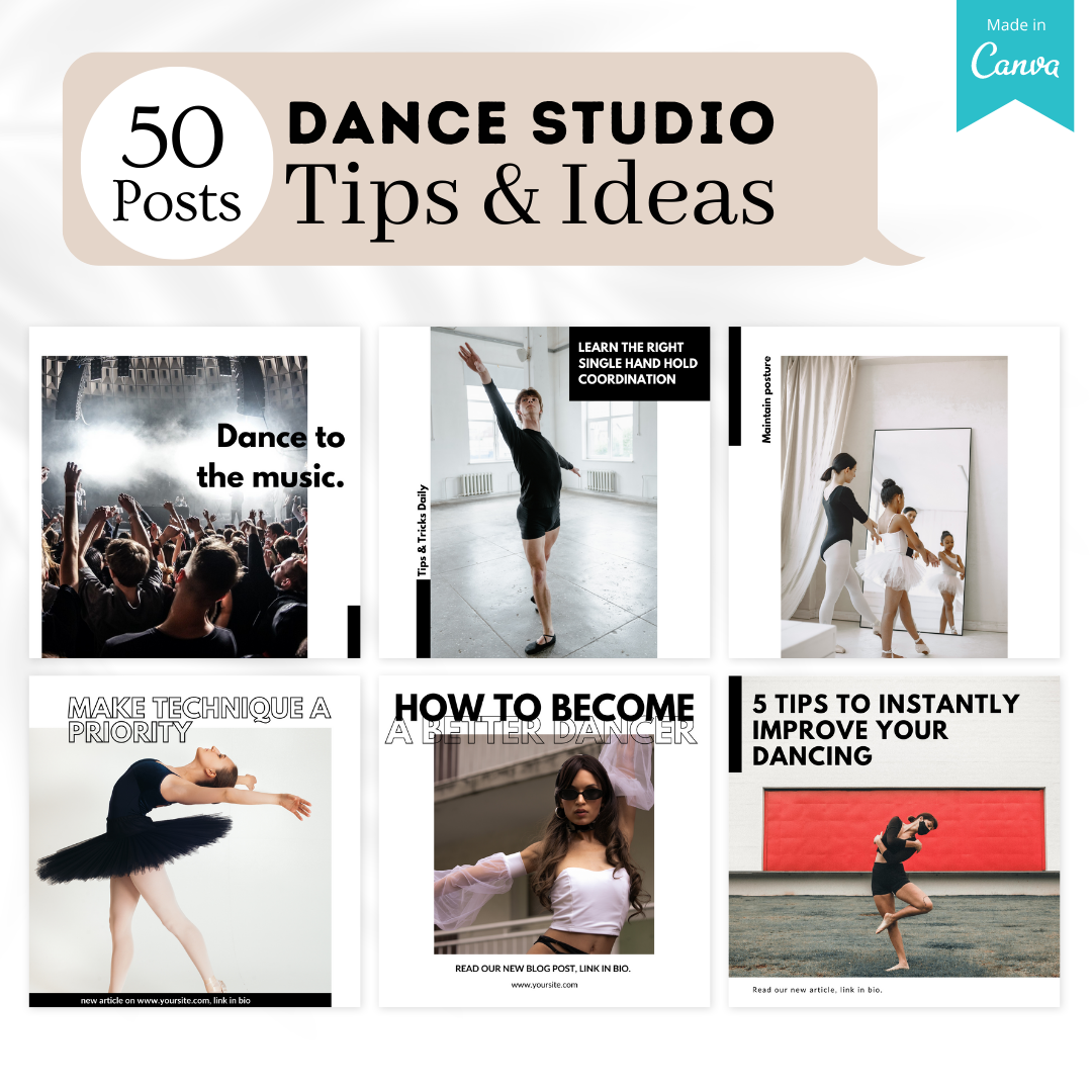 200 Dance Studio Posts - Social Media Templates