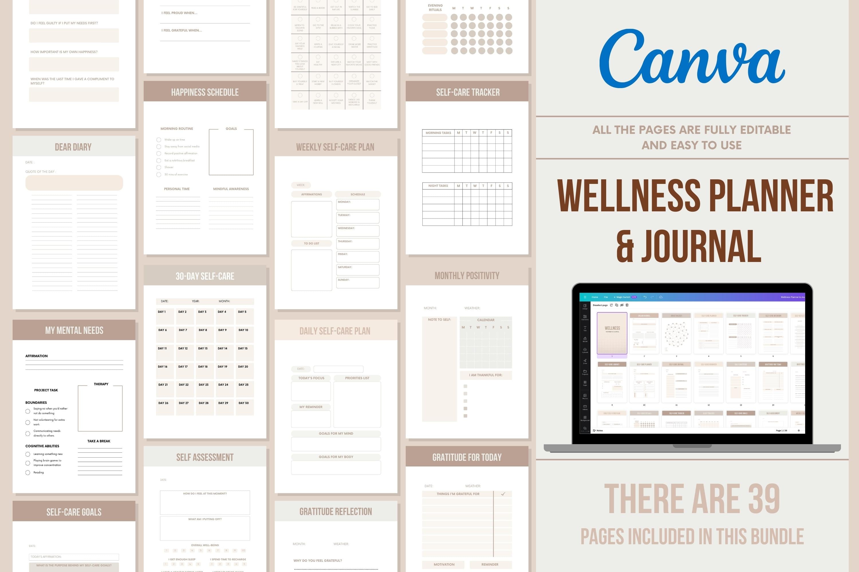 Wellness Planner & Journal - 39 Pages