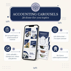 Accounting Carousels Bundle - 30 Done-For-You Topics