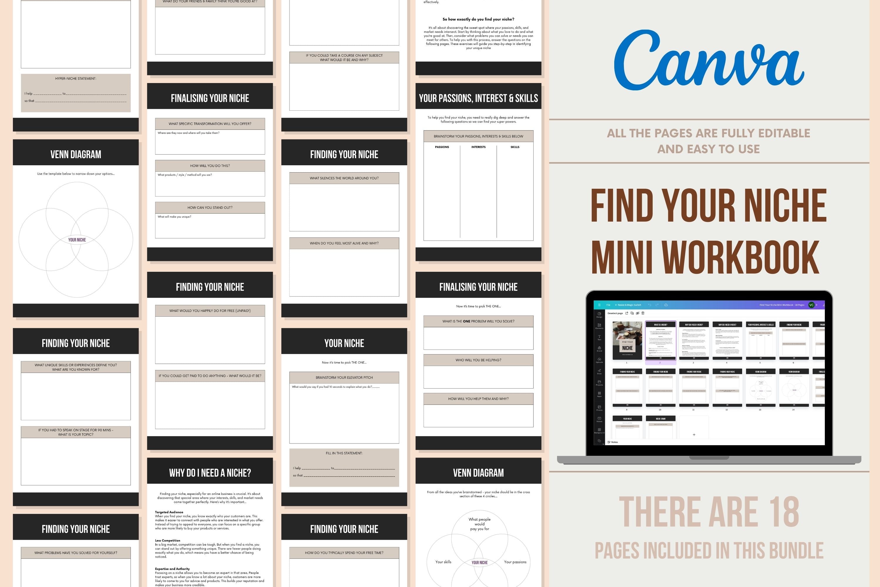 Mini Workbook Example Find Your Niche Mini Workbook - 18 Pages – Viralcontent.design