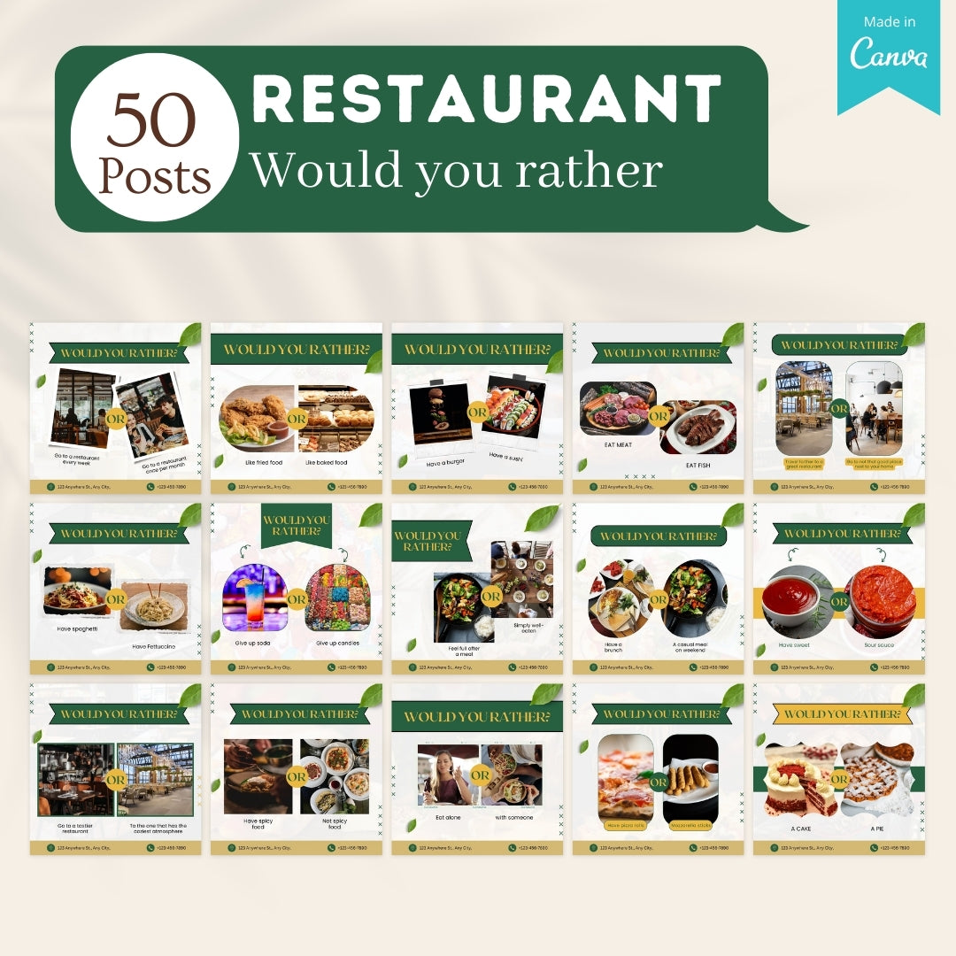 420 Restaurant Posts - Social Media Templates