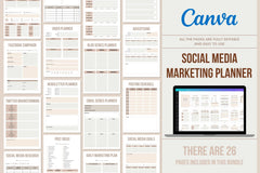 Social Media Marketing PLANNER & TRACKER – 26 Pages