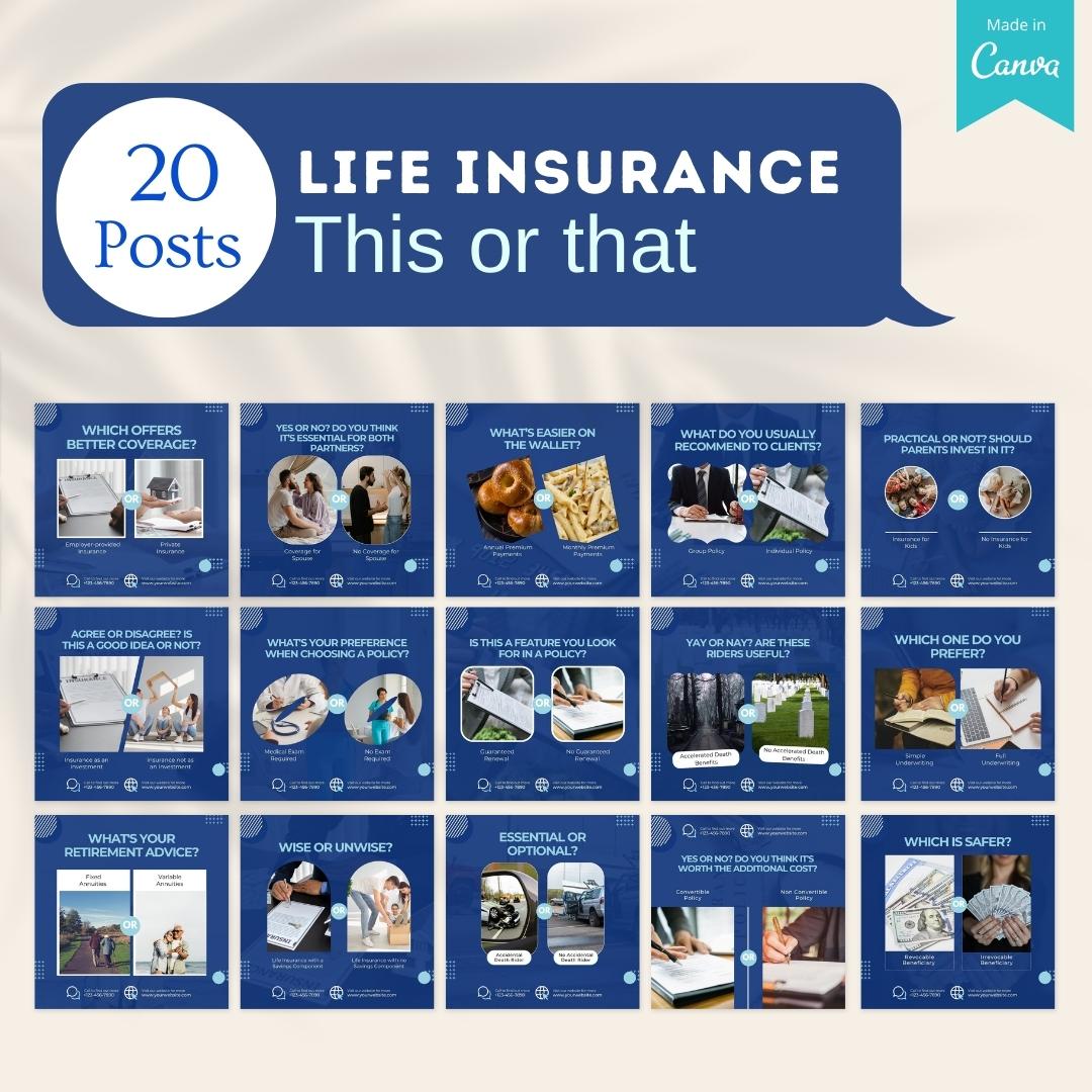 220 Life Insurance Posts - Social Media Templates – Viralcontent.design