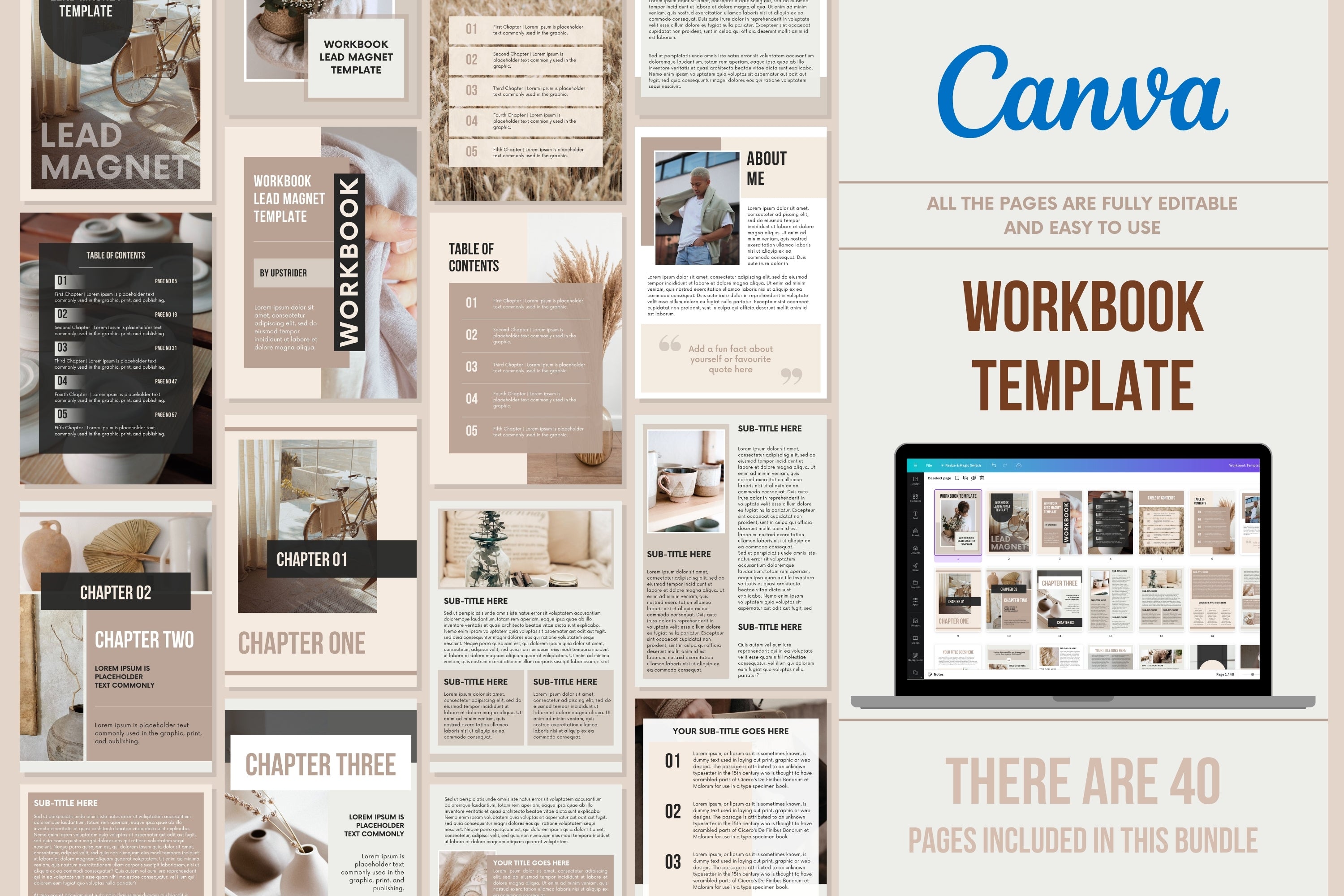 Workbook Example Pages Workbook Template - 40 Pages – Viralcontent.design